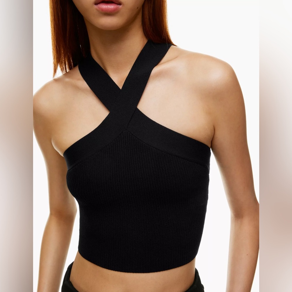 Aritzia babaton sculpt knit cross neck shirt